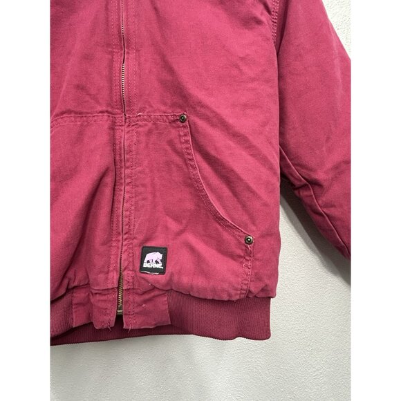 Berne canvas Coat Jacket Youth Girls MEDIUM 10-12 Pink Insulated Duck Chore Hood - Picture 3 of 8